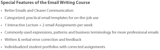 Special Features of the Email Writing Course
